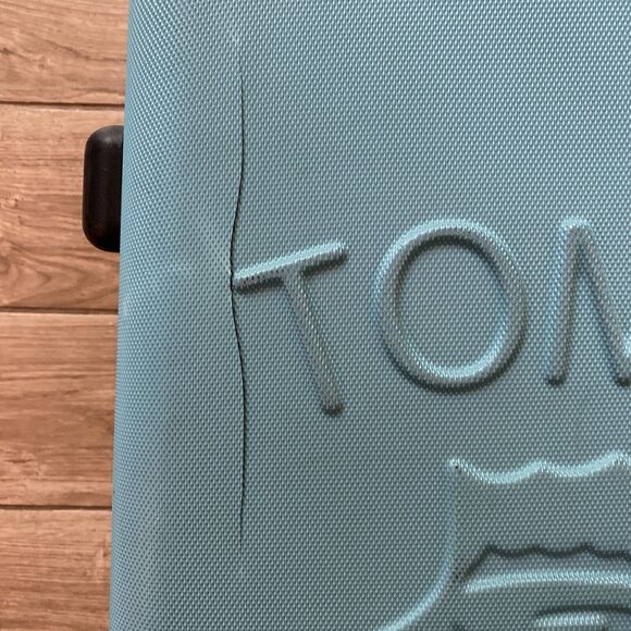 Tommy Bahama Teal & Pink Rolling Luggage Hardshell Wheeled 22"x9”x14 Crack Shell - Picture 2 of 12